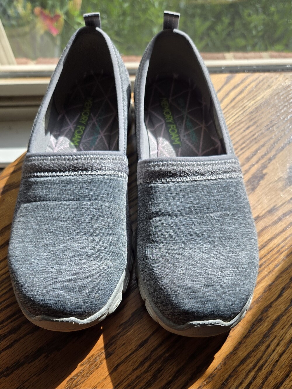 Skechers Gray Slip-On Memory Foam Sneakers